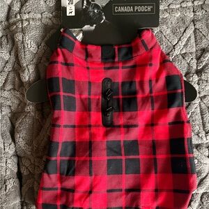 Canada Pooch Red and Black Plaid Dog Jacket